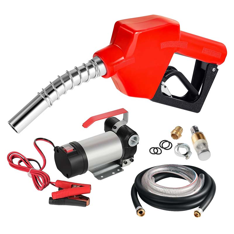 12V Portable Oil Fuel Diesel Transfer Pump Kit With Manual Nozzle